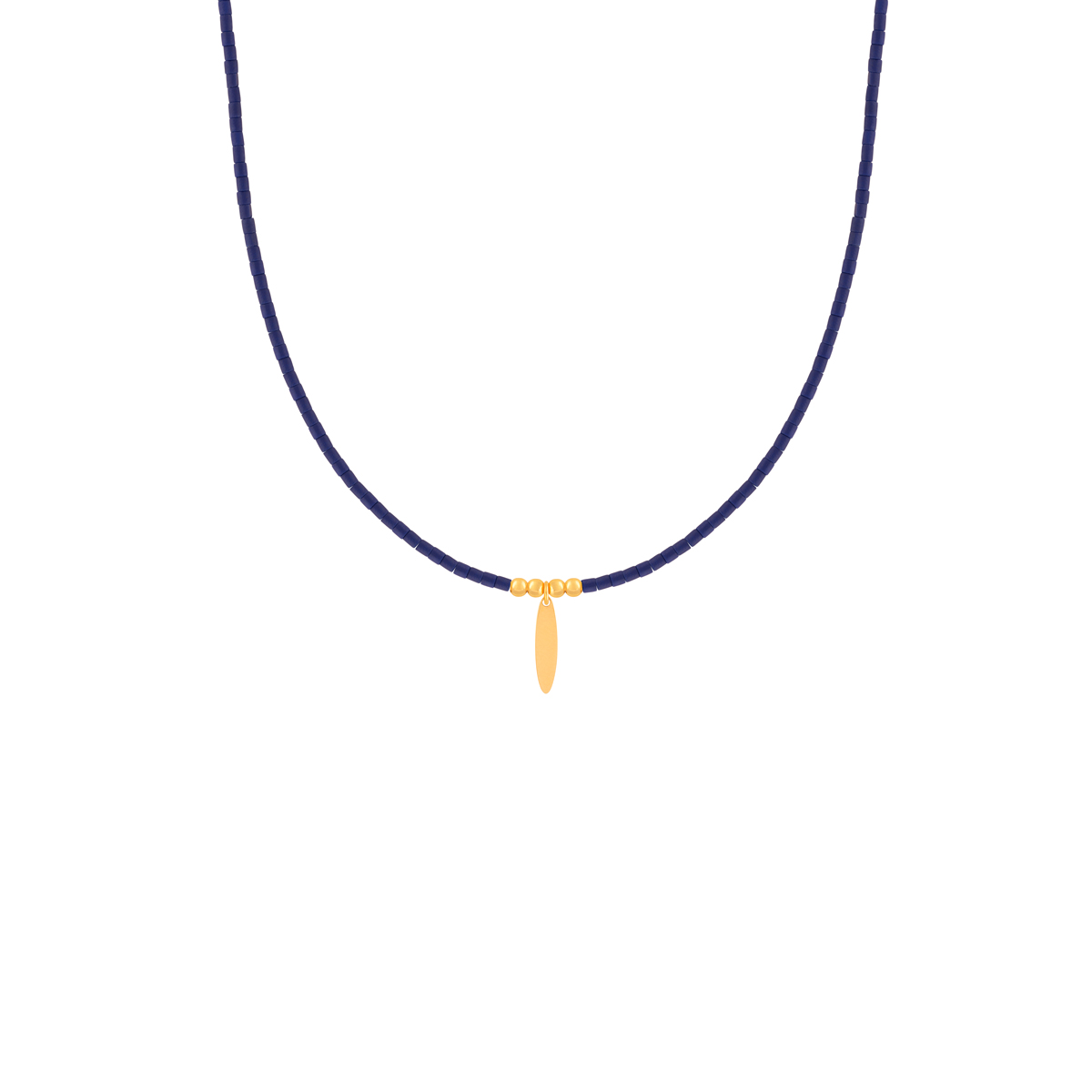 گردنبند طلا سنگی برگ مجنون و 4 گوی