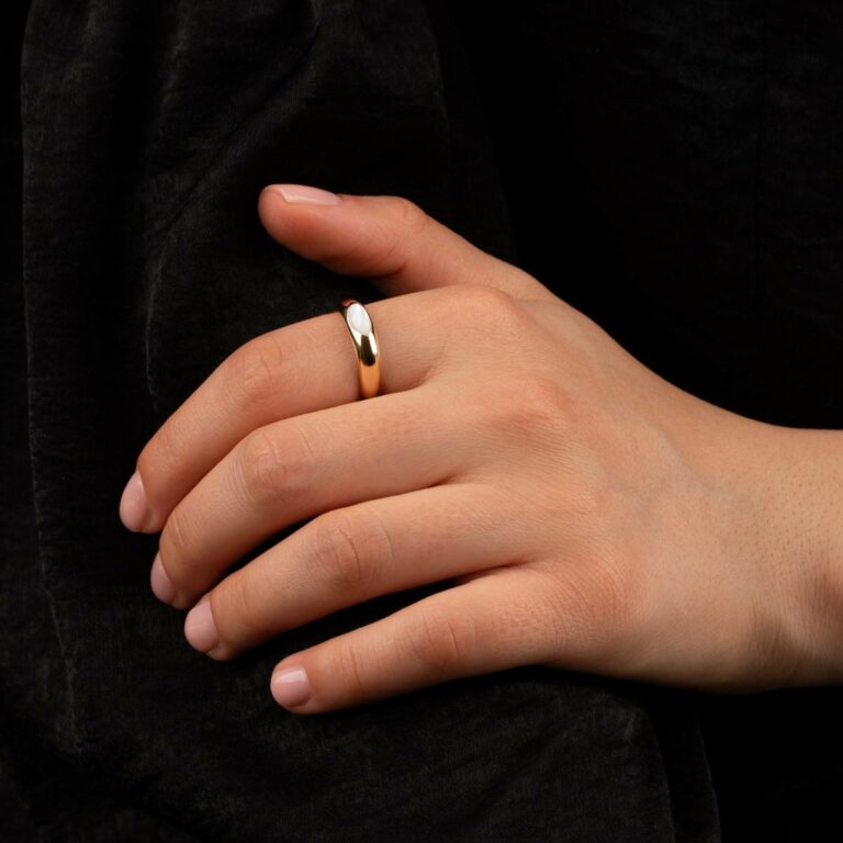 انگشتر طلا دامله صدف مارکیز