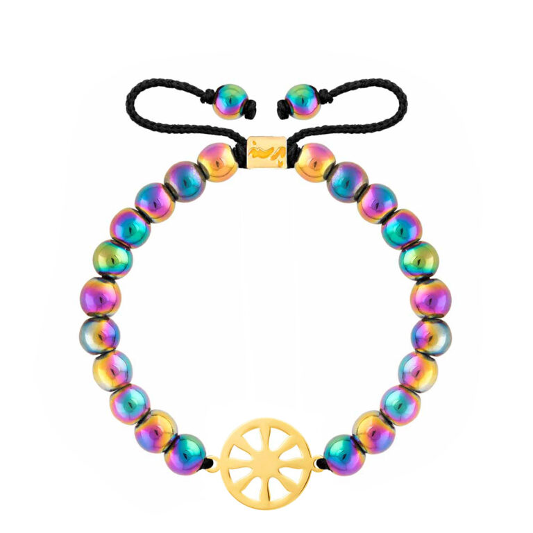 دستبند طلا شمس و حدید رنگی