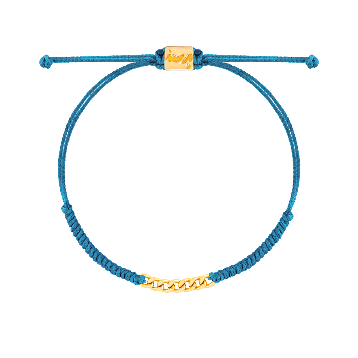 دستبند طلا بافت مکرمه آبی هفت حلقه کارتیه