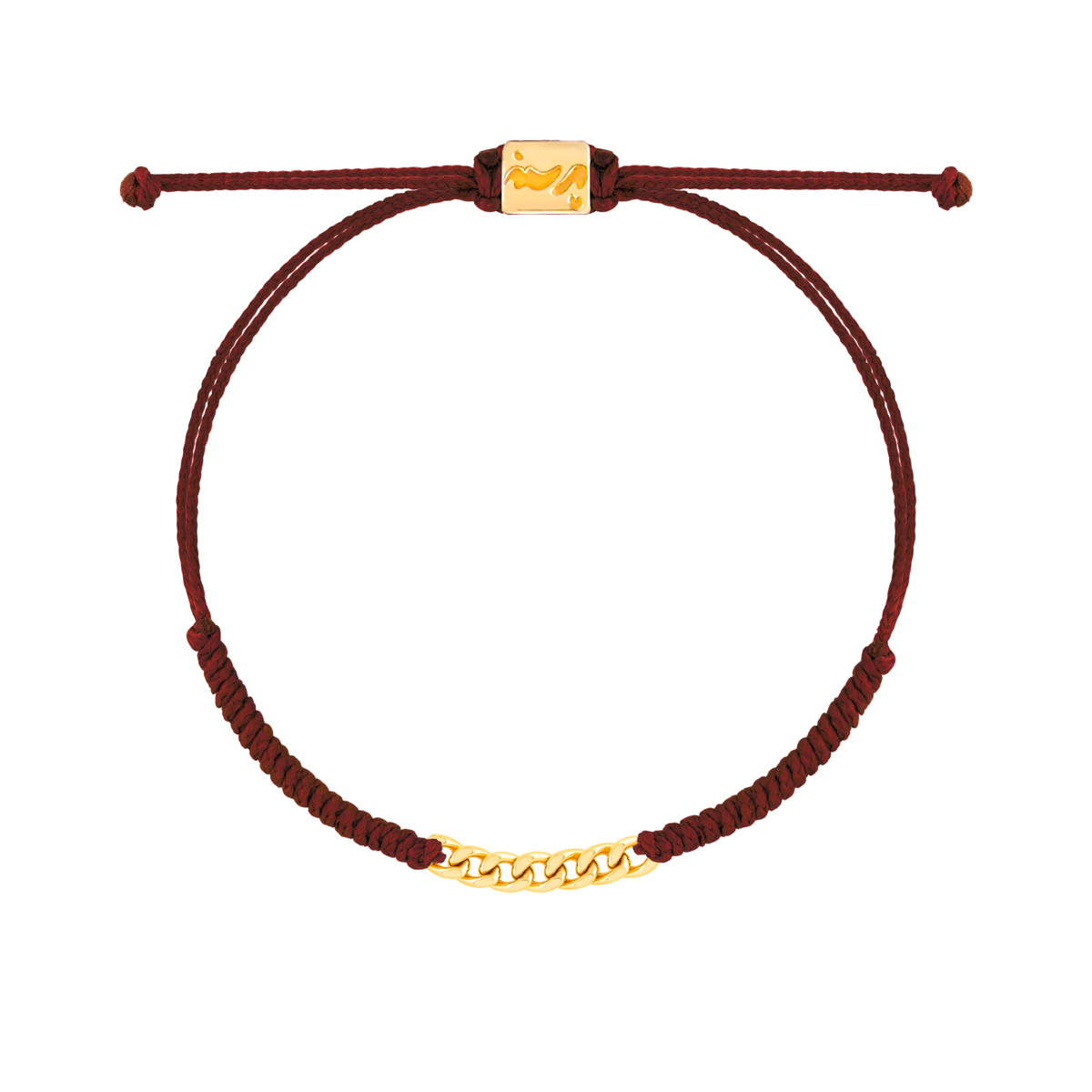 WBB689 دستبند طلا بافت مکرمه زرشکی هفت حلقه کارتیه