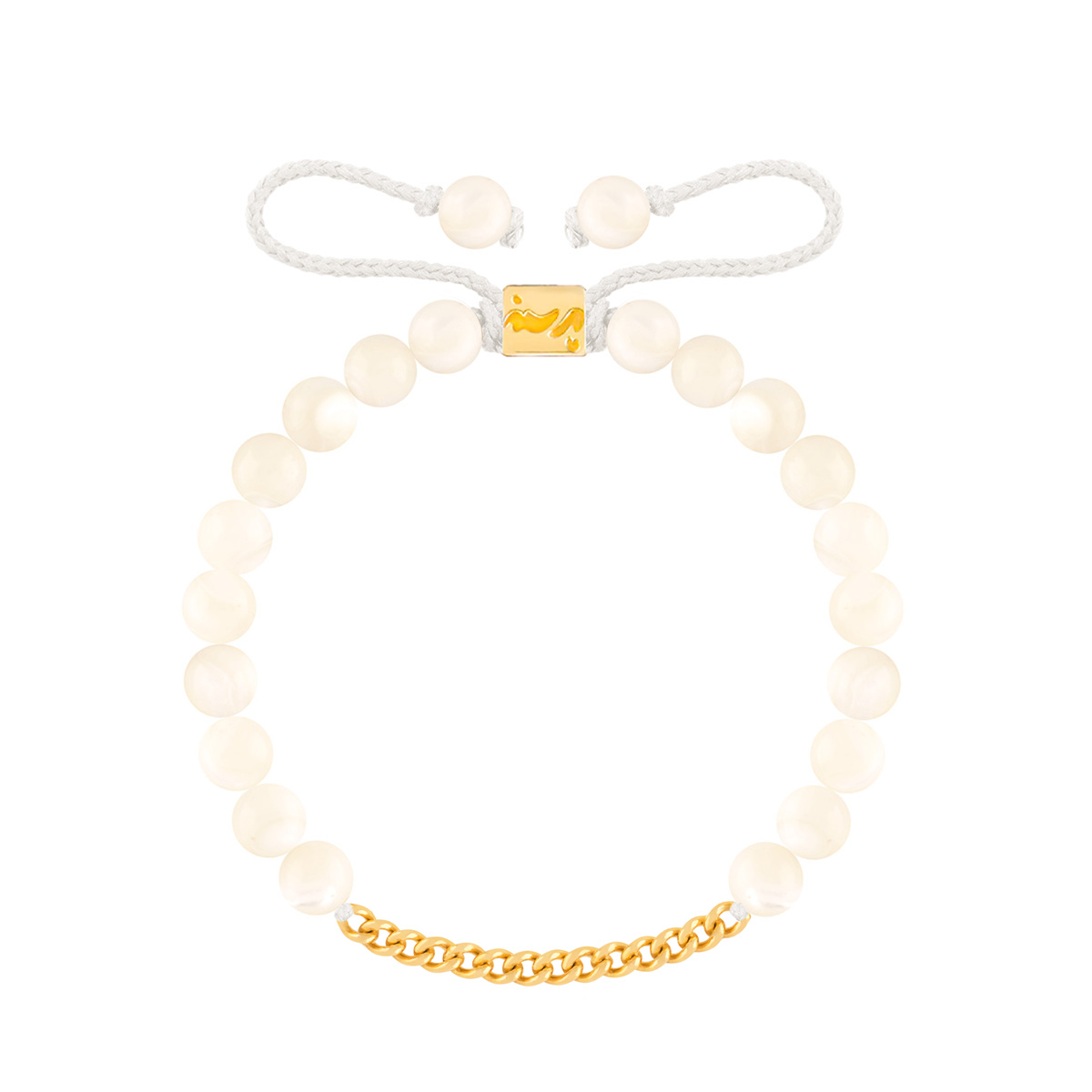 دستبند طلا سنگی شانزده حلقه کارتیه و صدف