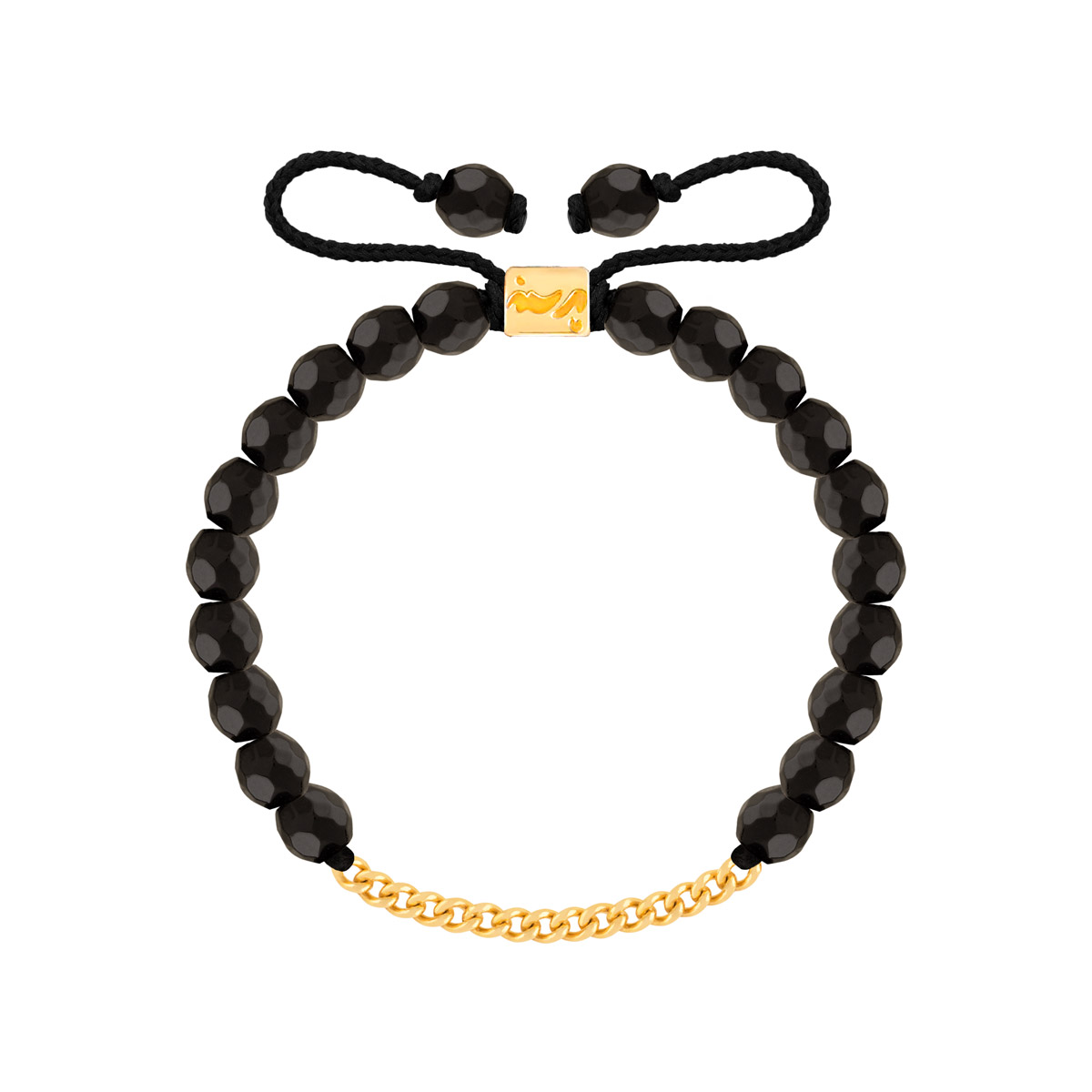 دستبند طلا سنگی پانزده حلقه کارتیه و اونیکس