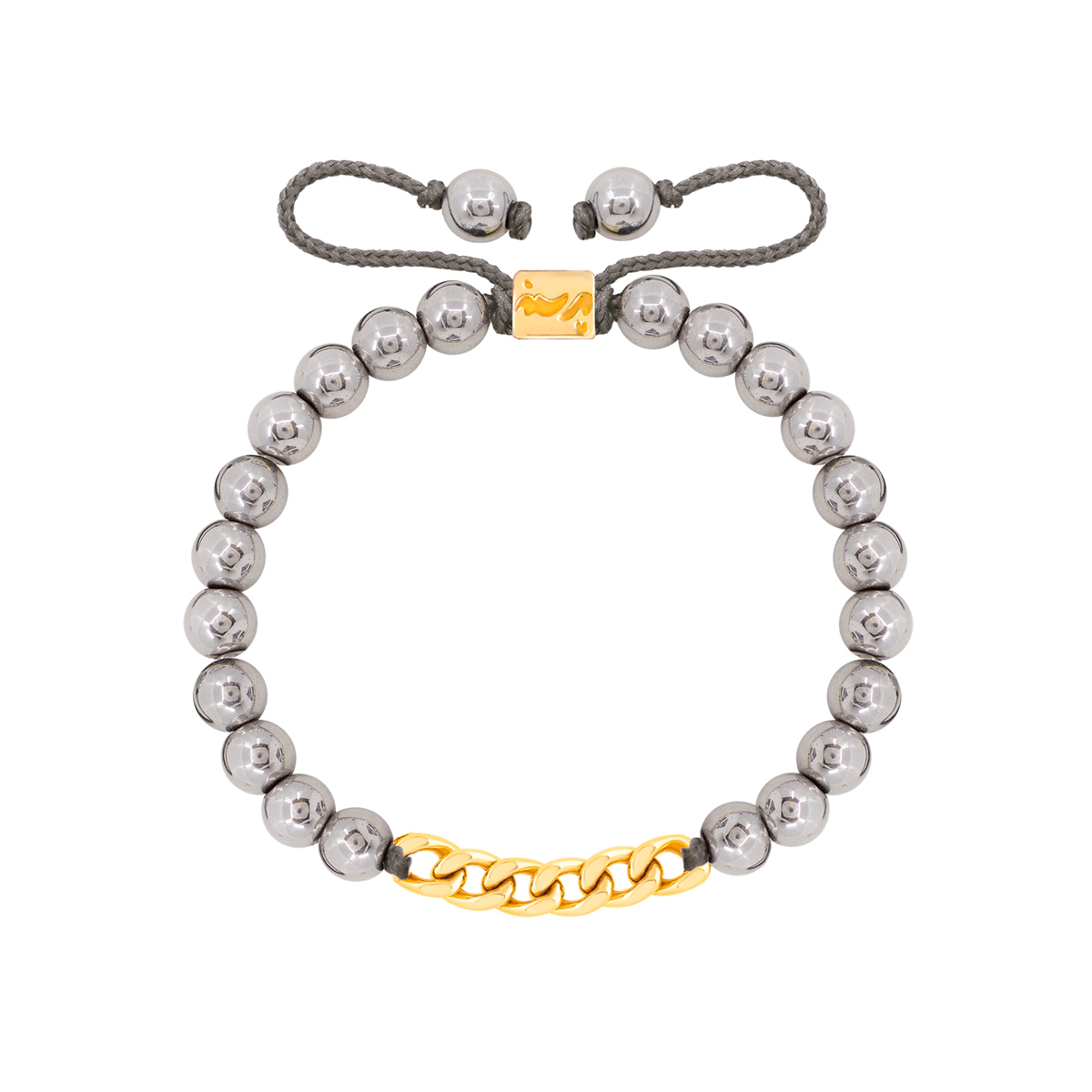 دستبند طلا سنگی شش حلقه کارتیه و حدید روشن