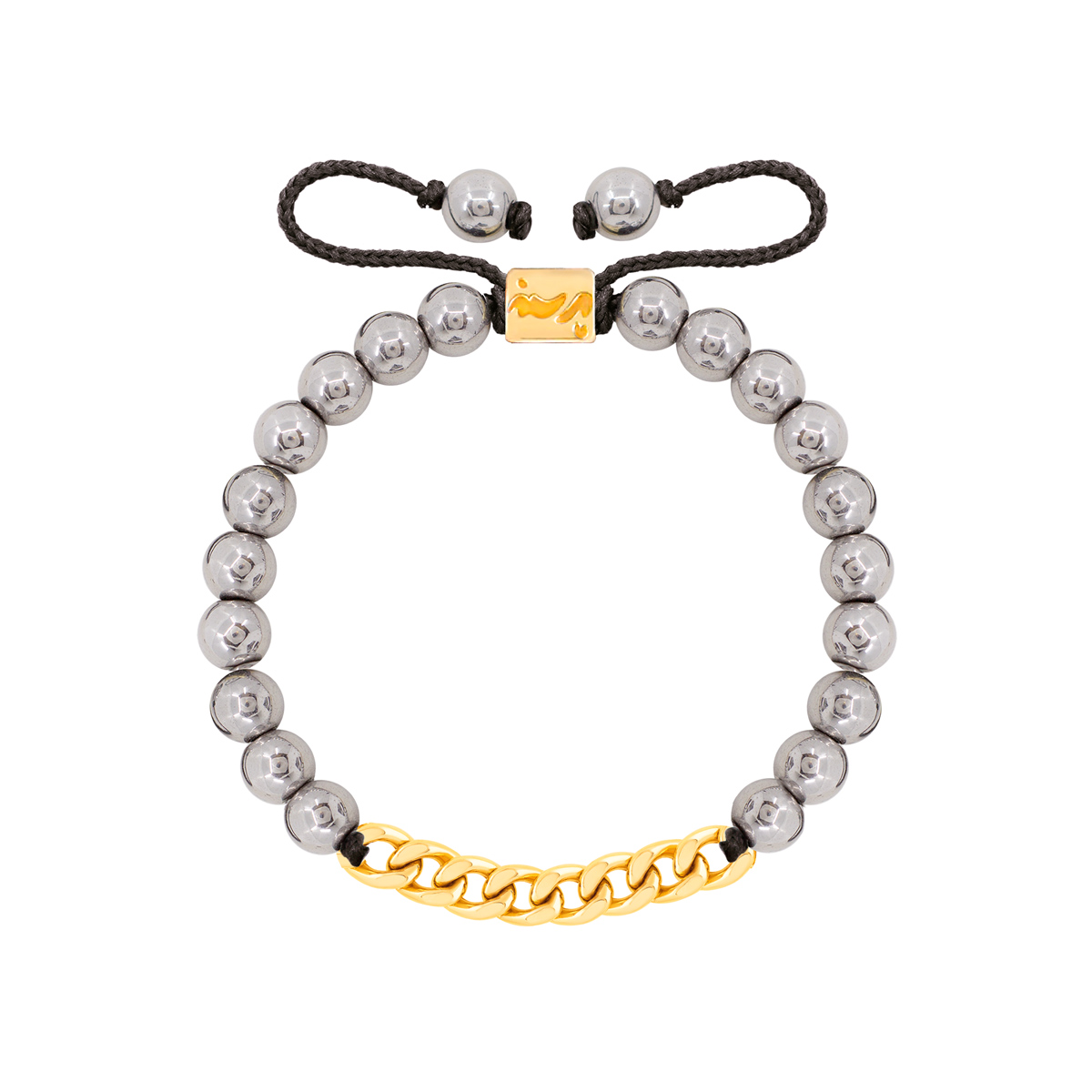 دستبند طلا سنگی هشت حلقه کارتیه و حدید روشن