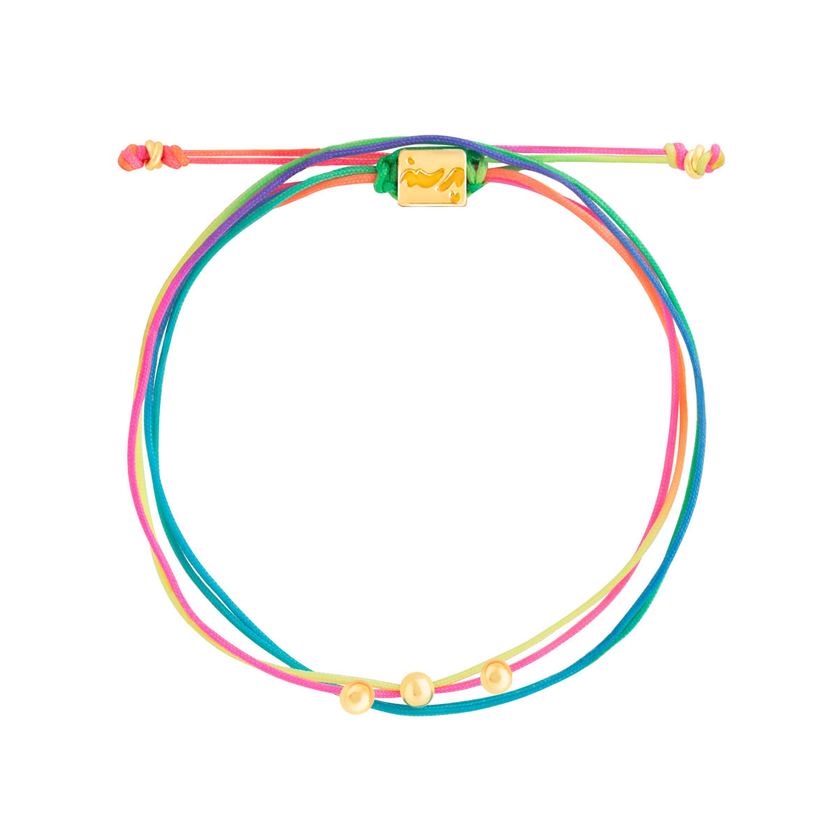 WBB728 دستبند طلا بافت رنگین کمان سه گوی