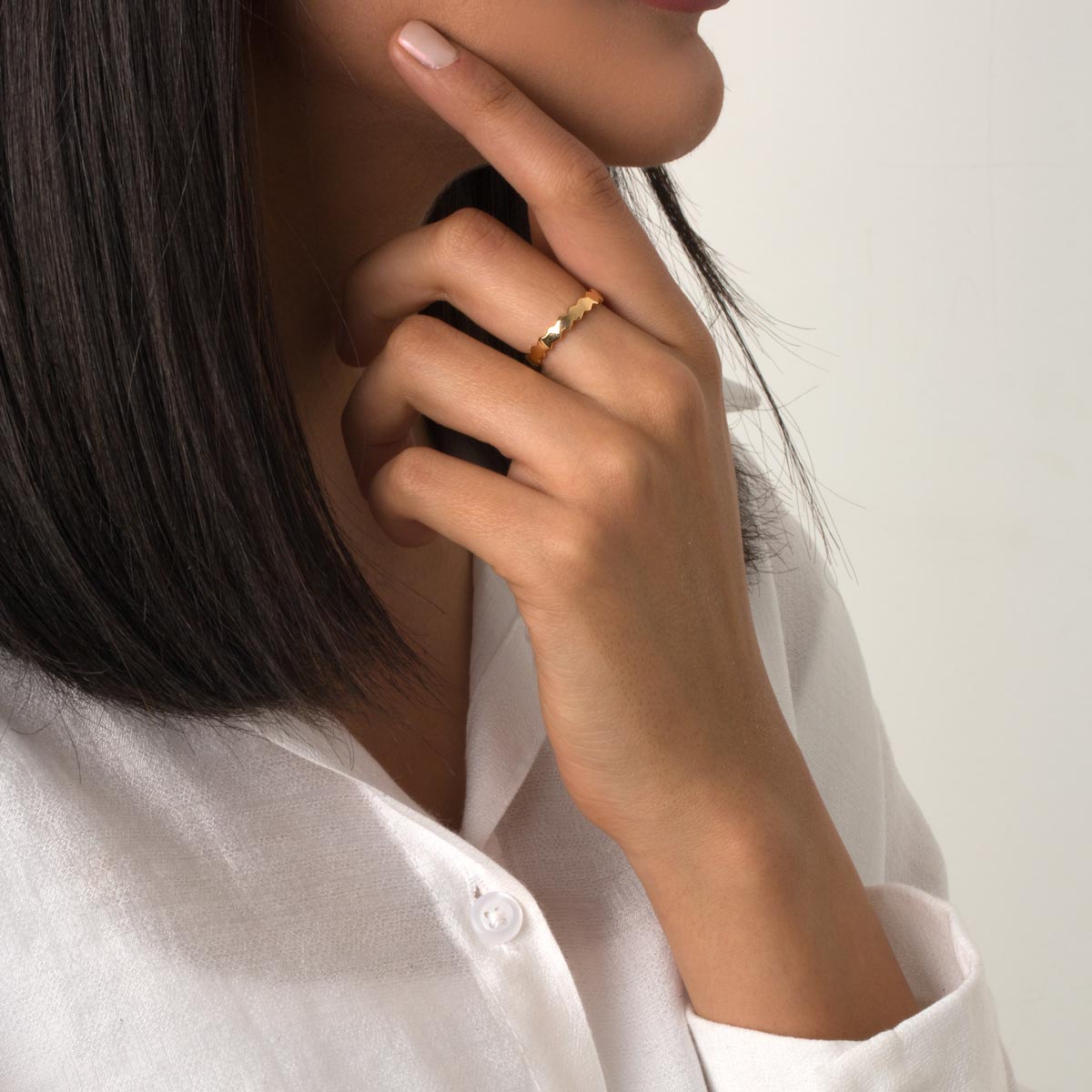 انگشتر طلا زیگزاک عمودی - تصویر 3