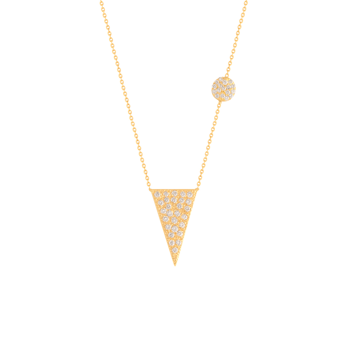 گردنبند طلا مثلث و دایره نگین برلیان