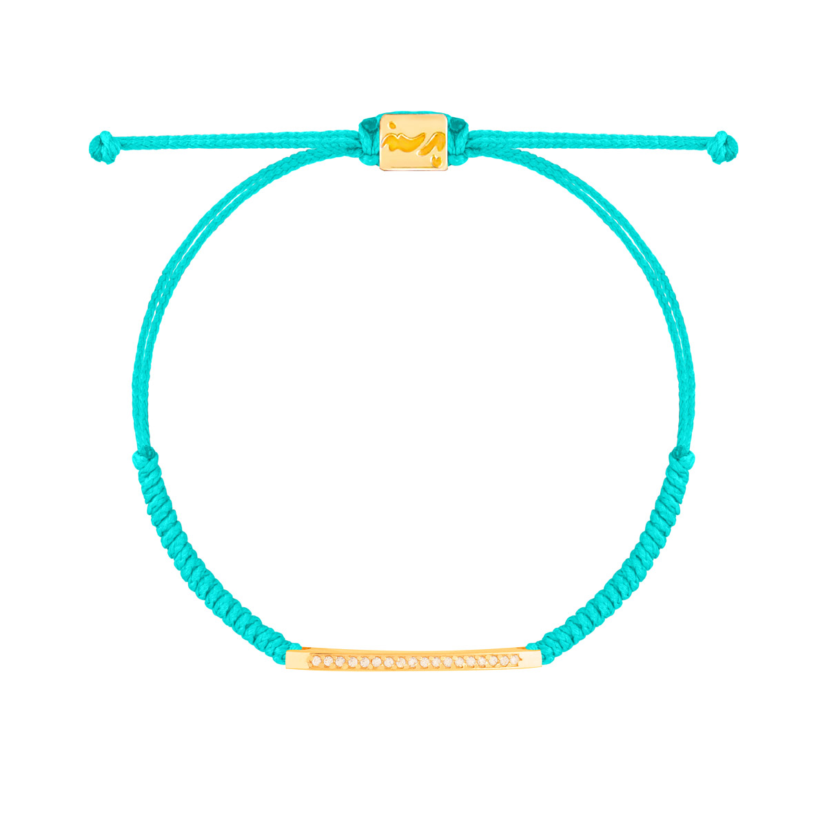 دستبند طلا بافت فیروزه ای دوستی