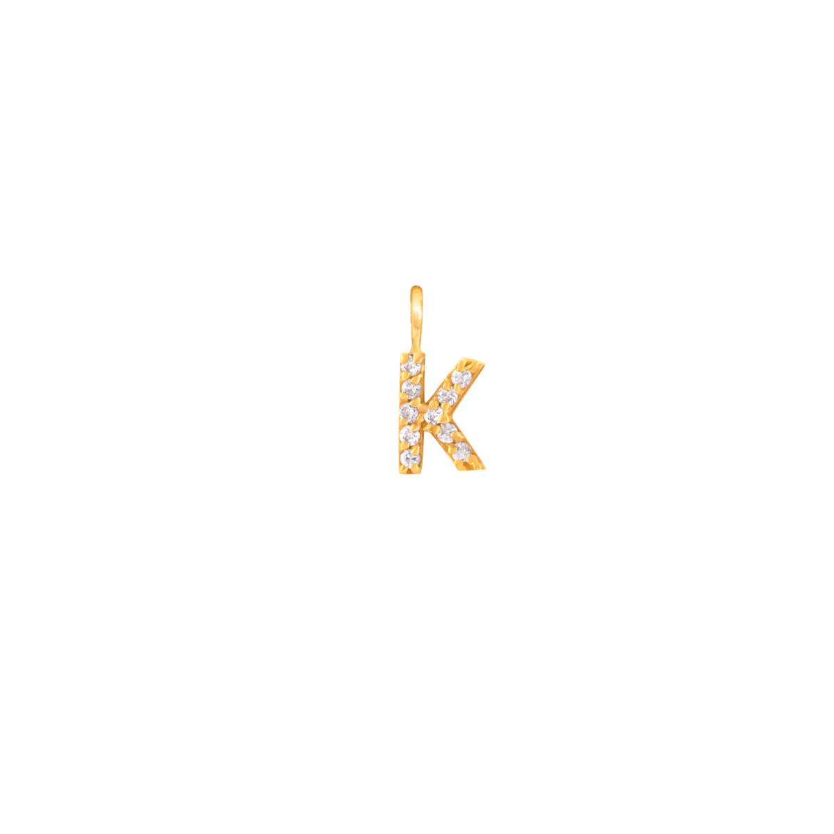 آویز طلا حرف K نگین دار