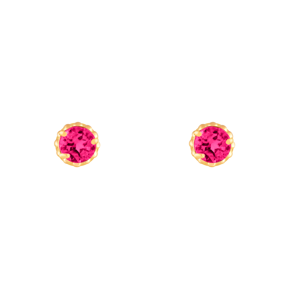 گوشواره طلا دایره نگین دار قرمز