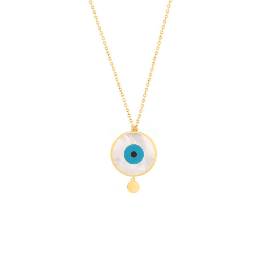 WN763 گردنبند طلا چشم دایره و پولک