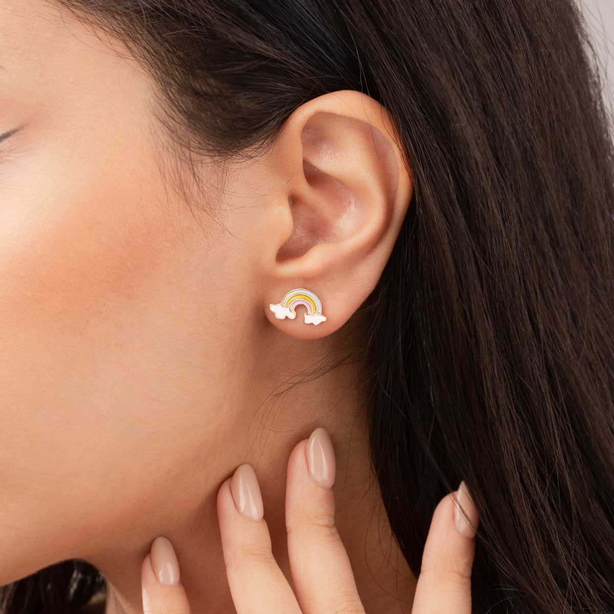 گوشواره طلا رنگین کمان