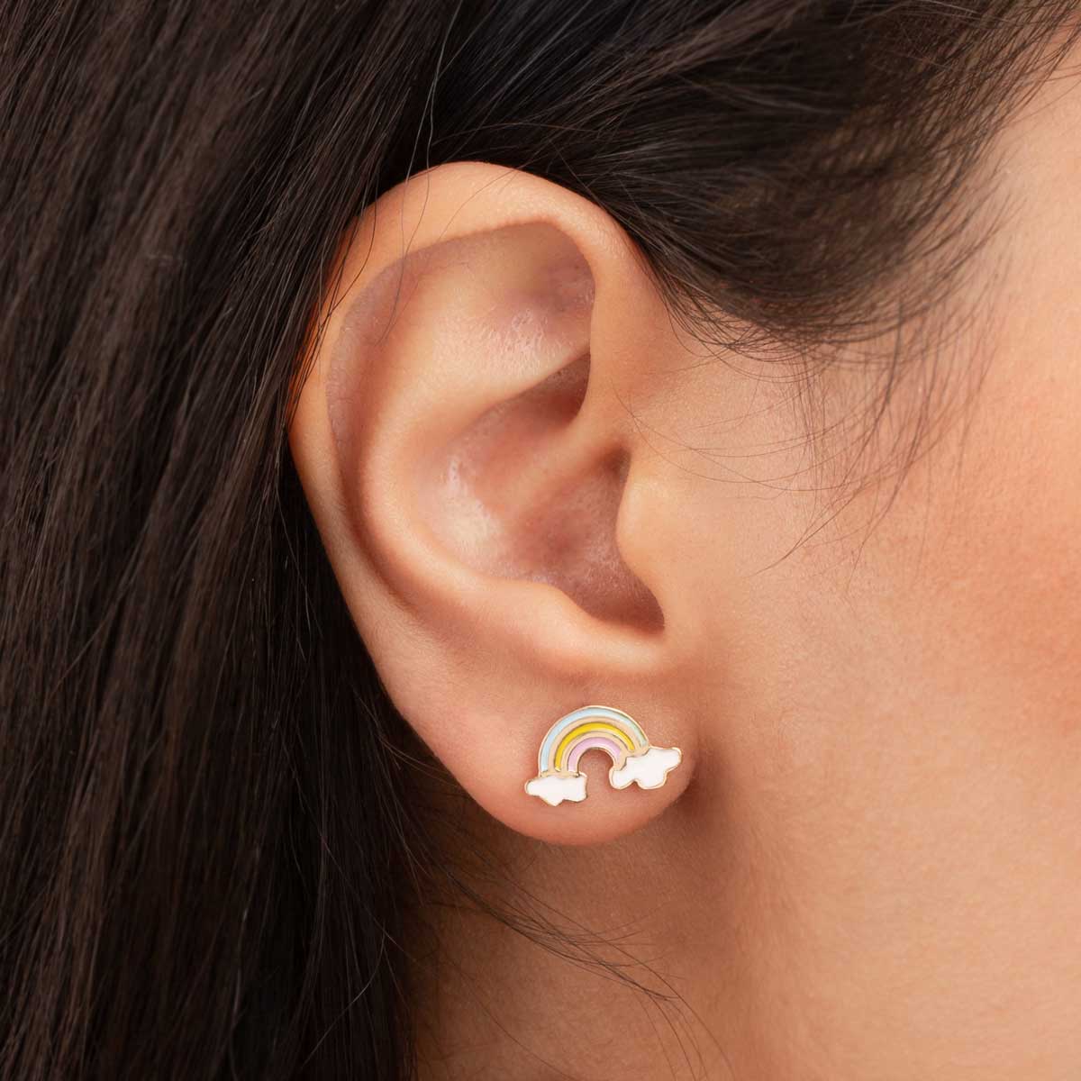 گوشواره طلا رنگین کمان - تصویر 3