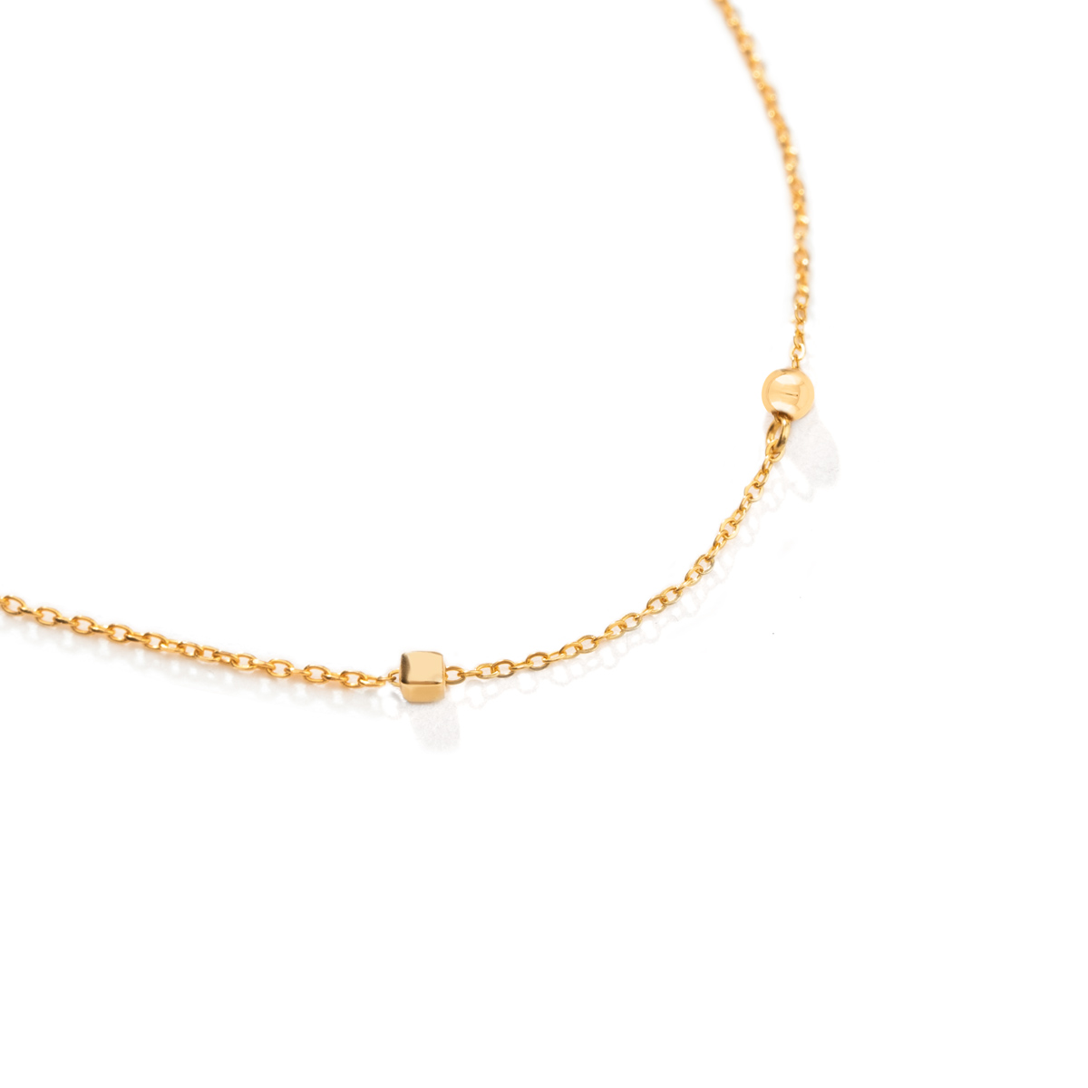 گردنبند طلا تلما گوی و مکعب