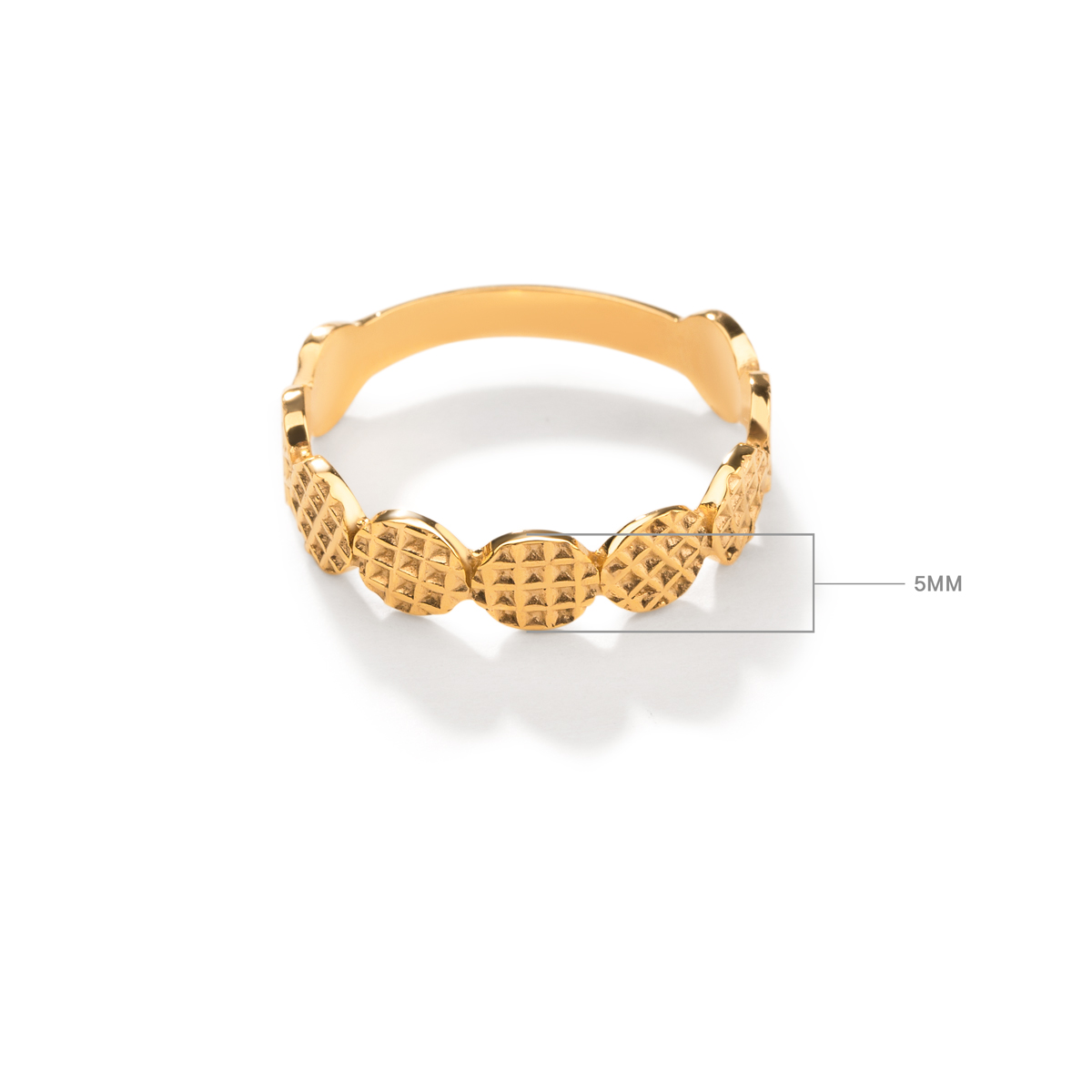 انگشتر طلا کوبیده مربع