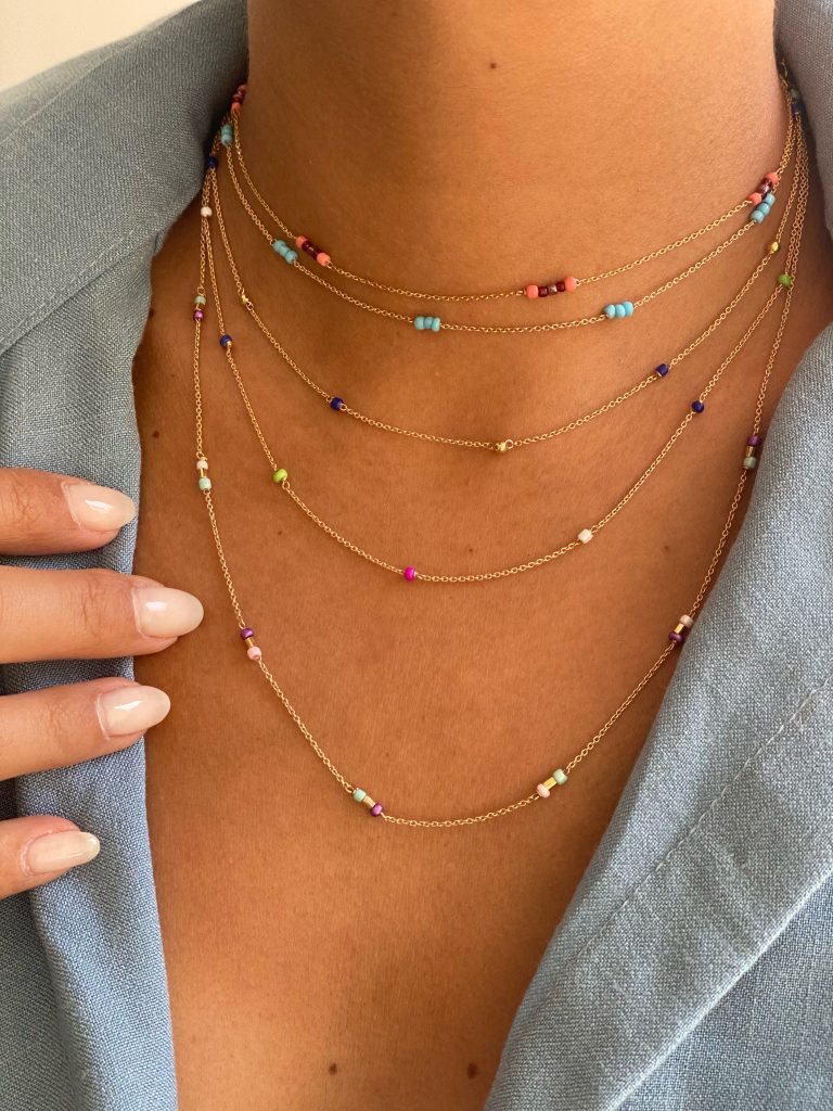 گردنبند منجوقی آرمیتا سرخابی