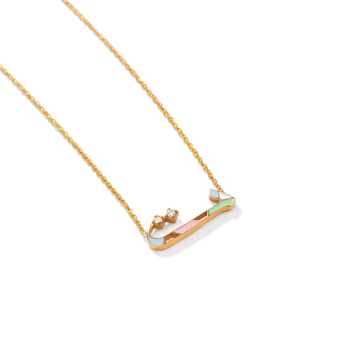 گردنبند طلا میناکاری ''ت''