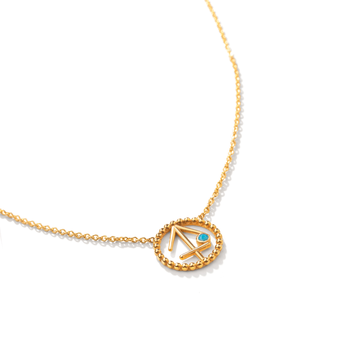 گردنبند طلا ساین ماه آٓذر نگینی