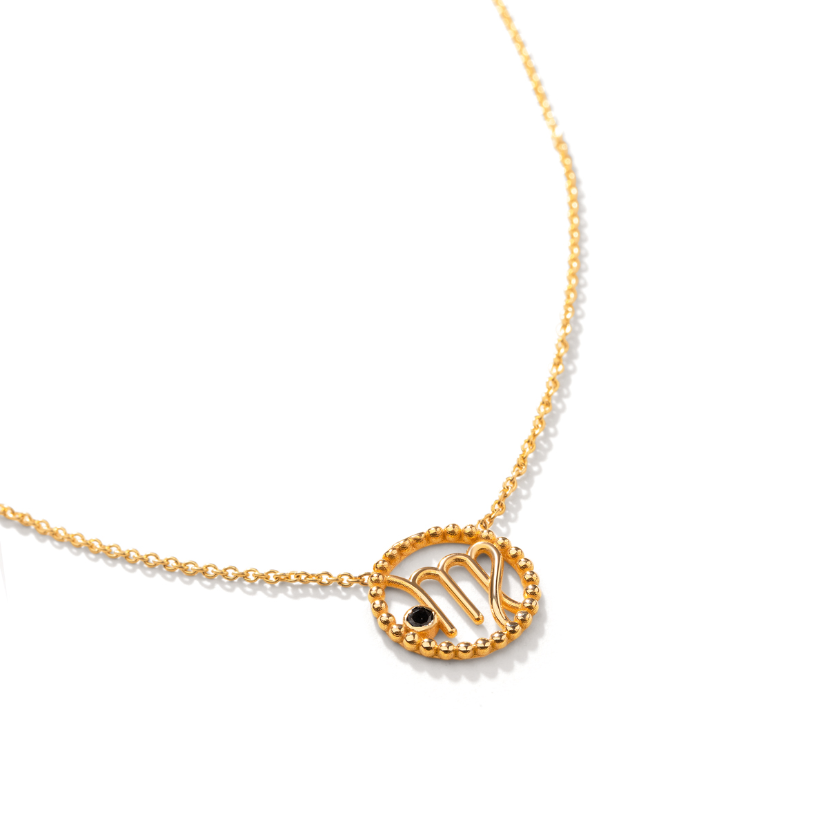 گردنبند طلا ساین ماه شهریور نگینی