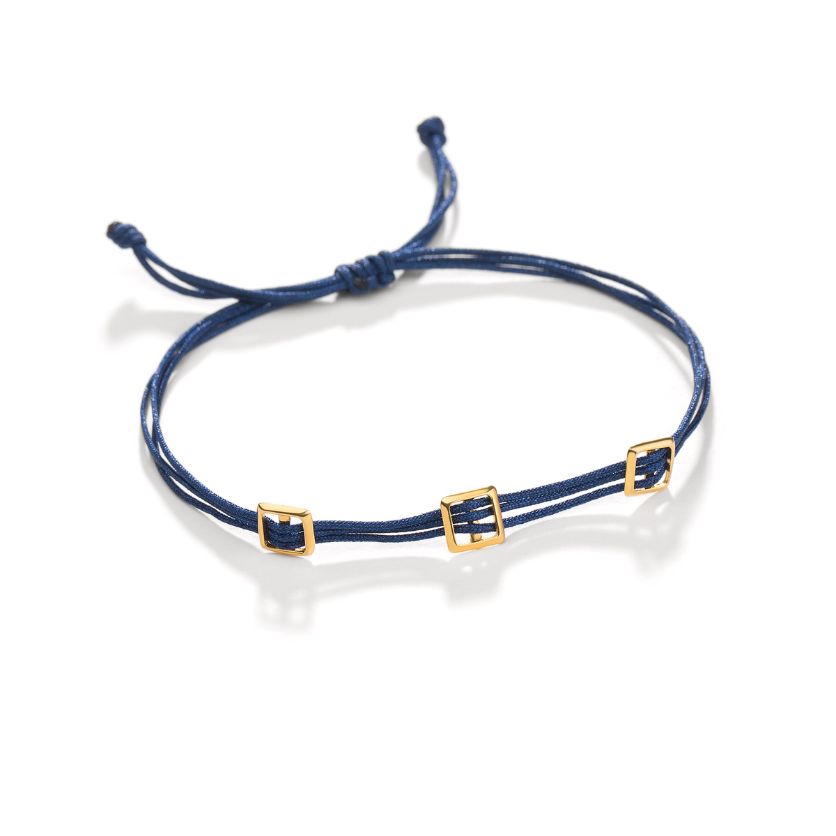 دستبند طلا ۲مربع سرمه ای