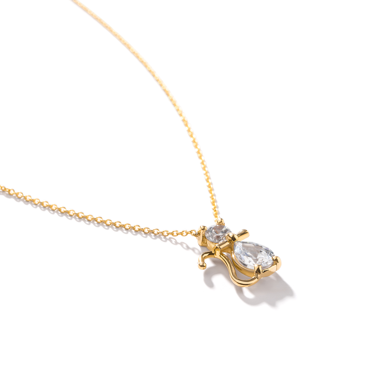 _31A9037g گردنبند طلا گربه نگین دار