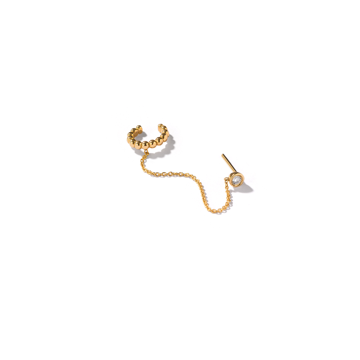 ایر کاف ''ear cuff" طلا تارلا زنجیر لونا