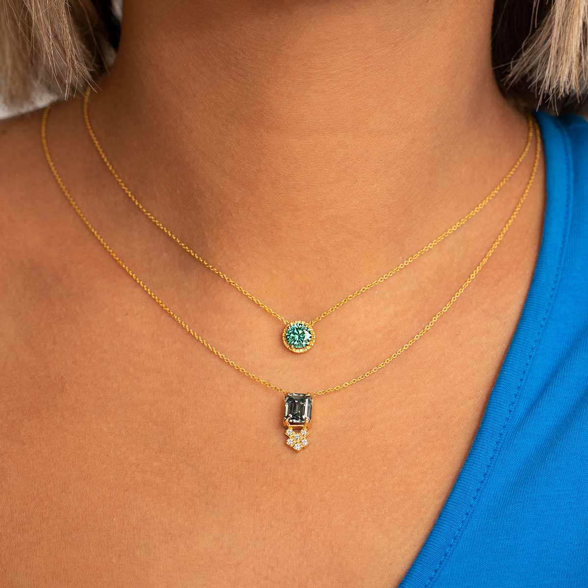 گردنبند طلا دایره موزانایت - تصویر 4