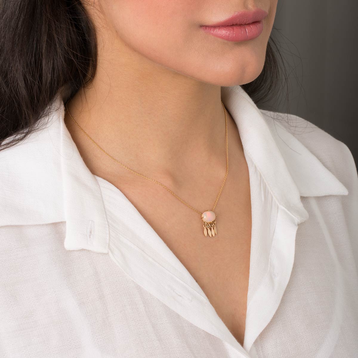 Barana opal gold necklace in