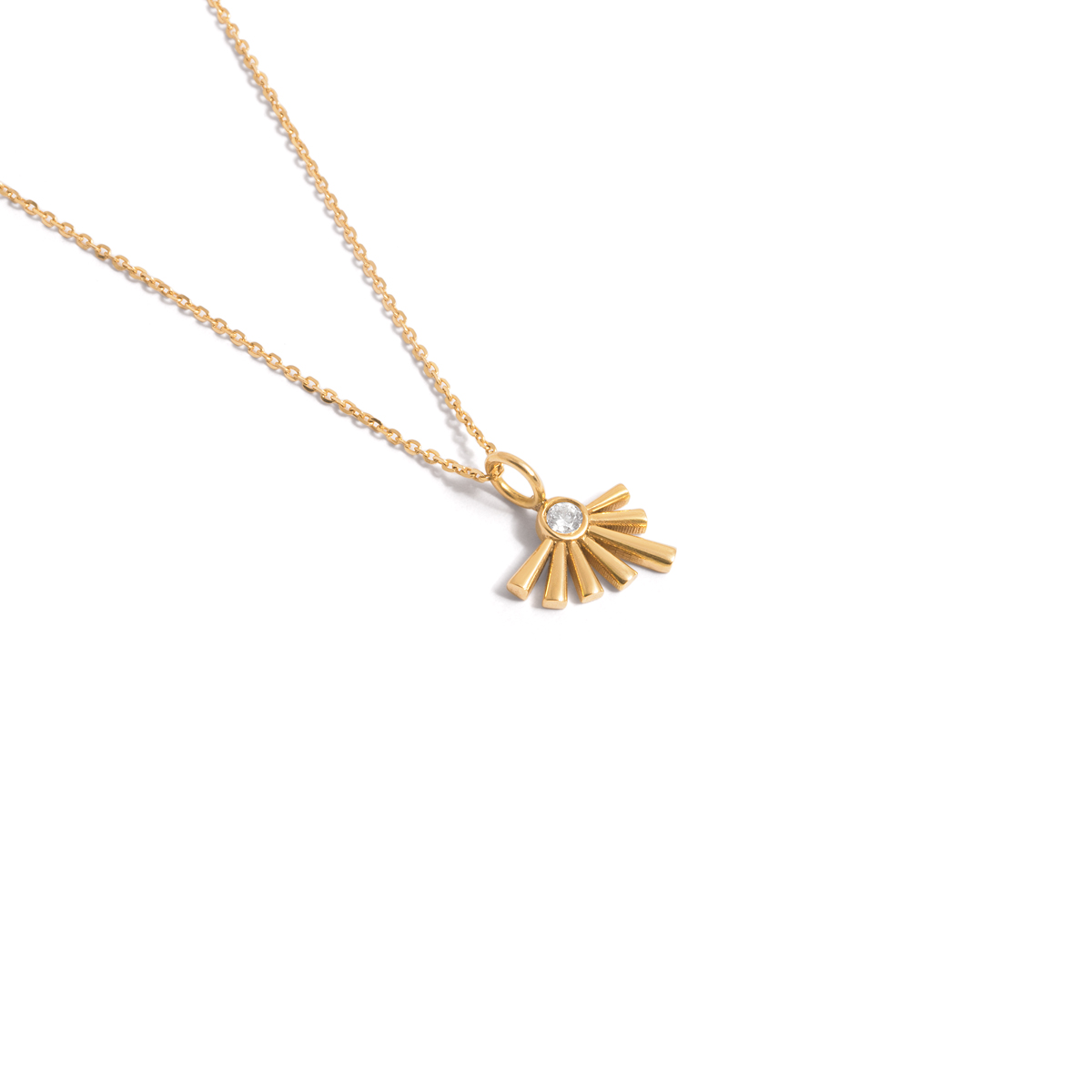 Gold beam necklace g