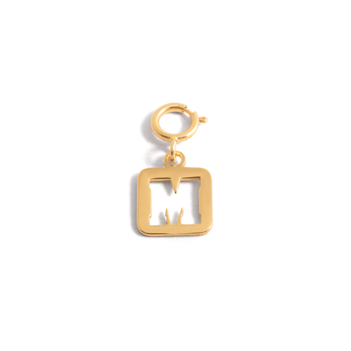 Gold frame letter M pendant G