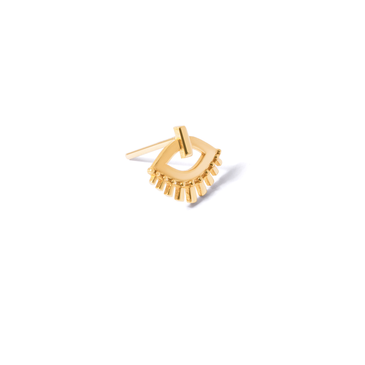 Gold single earring with eyelash charm g