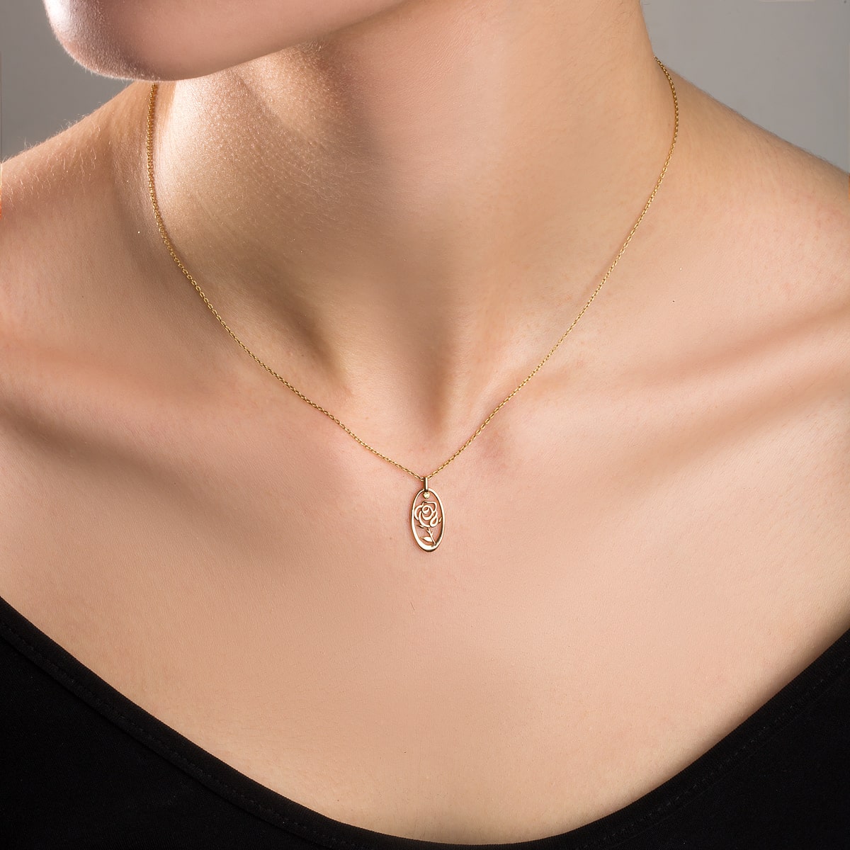 گردنبند طلا گل رز ساین خرداد - تصویر 4