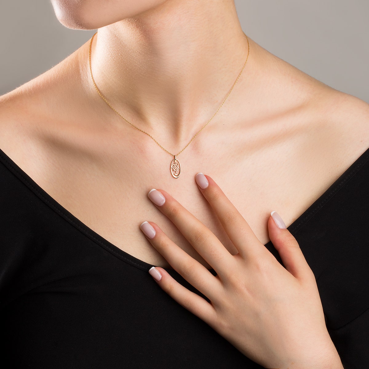 گردنبند طلا گل رز ساین خرداد - تصویر 6