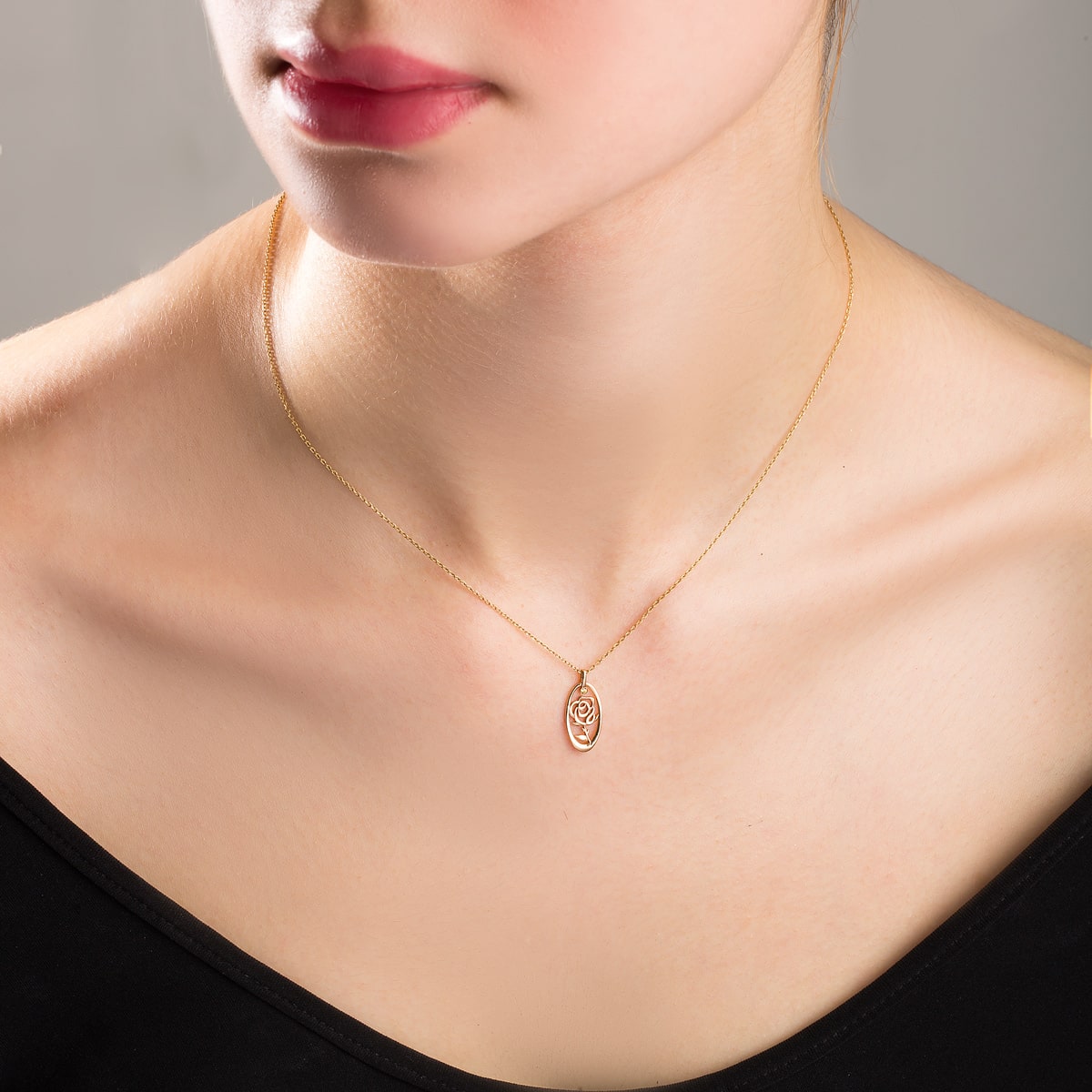 گردنبند طلا گل رز ساین خرداد - تصویر 5