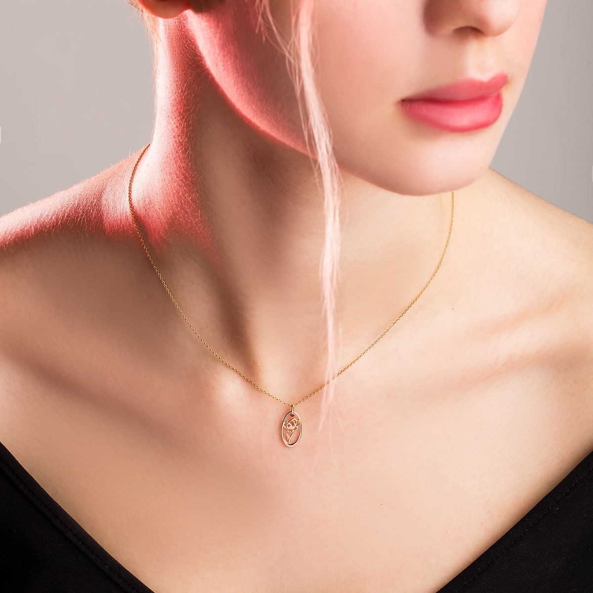 گردنبند طلا گل شقایق ساین مرداد - تصویر 3