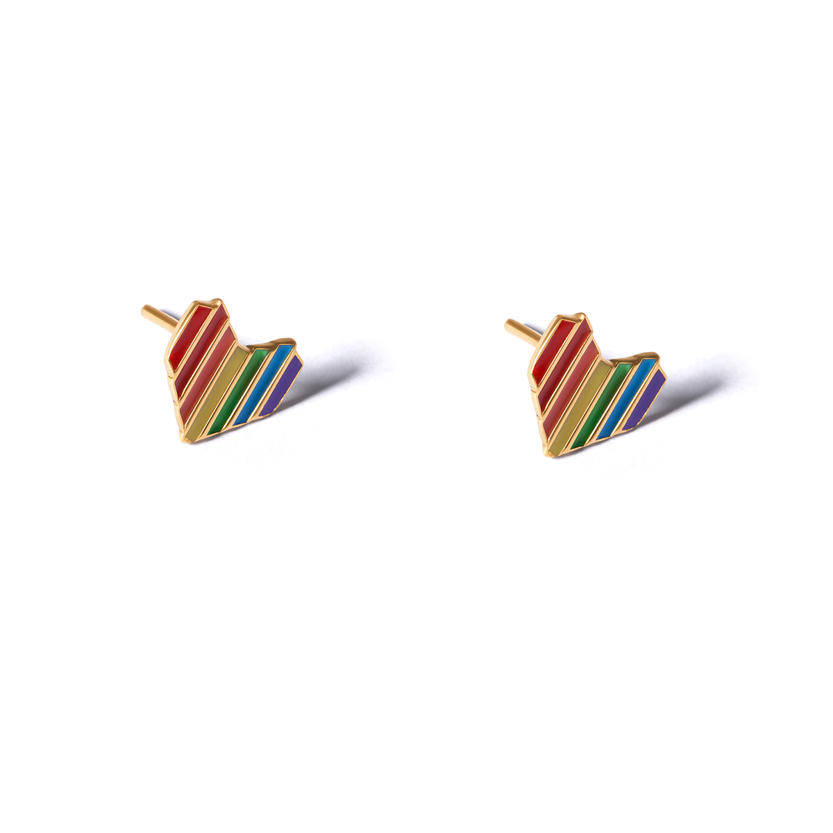 Rainbow enamel heart earrings g Rainbow enamel heart earrings g
