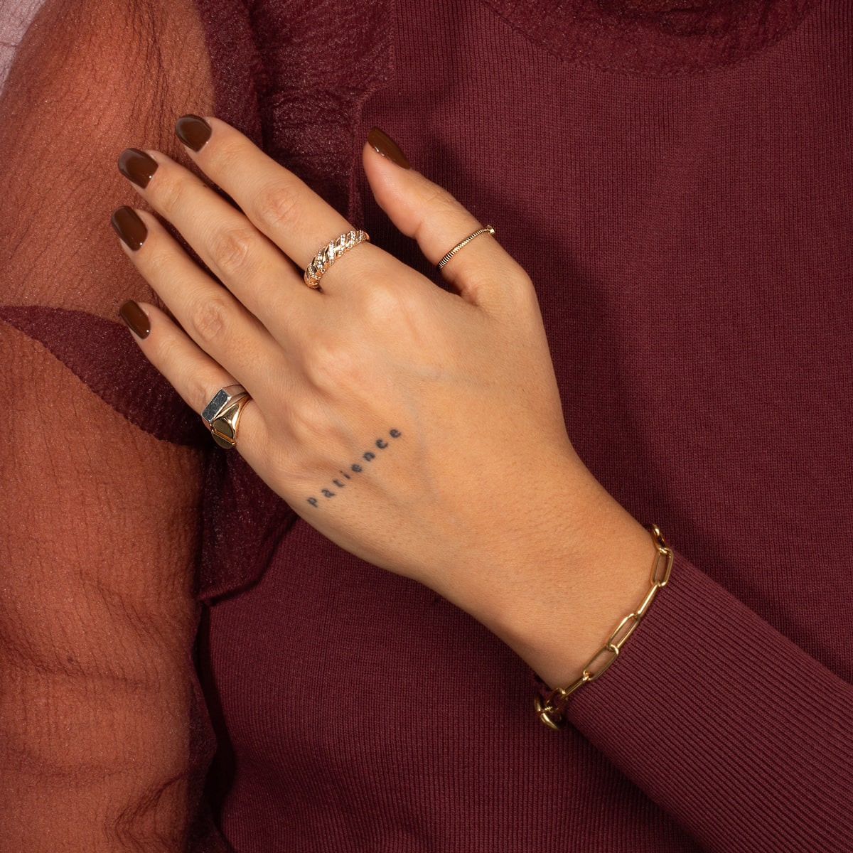 انگشتر طلا صدف نگین دار - تصویر 3