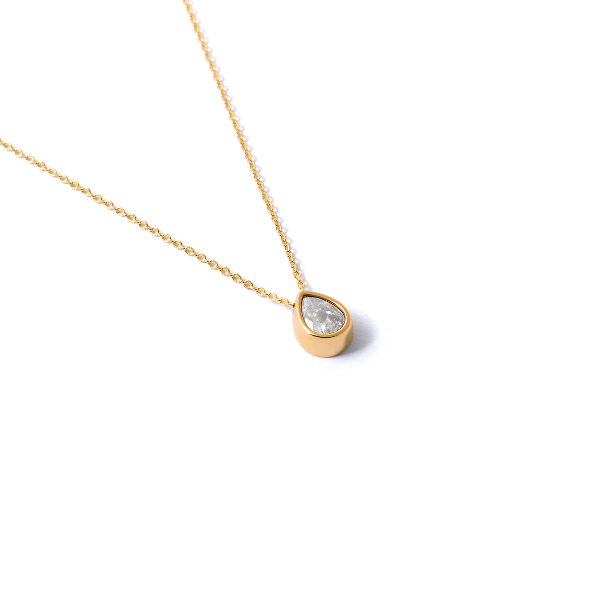 White Narmela tears gold necklace g