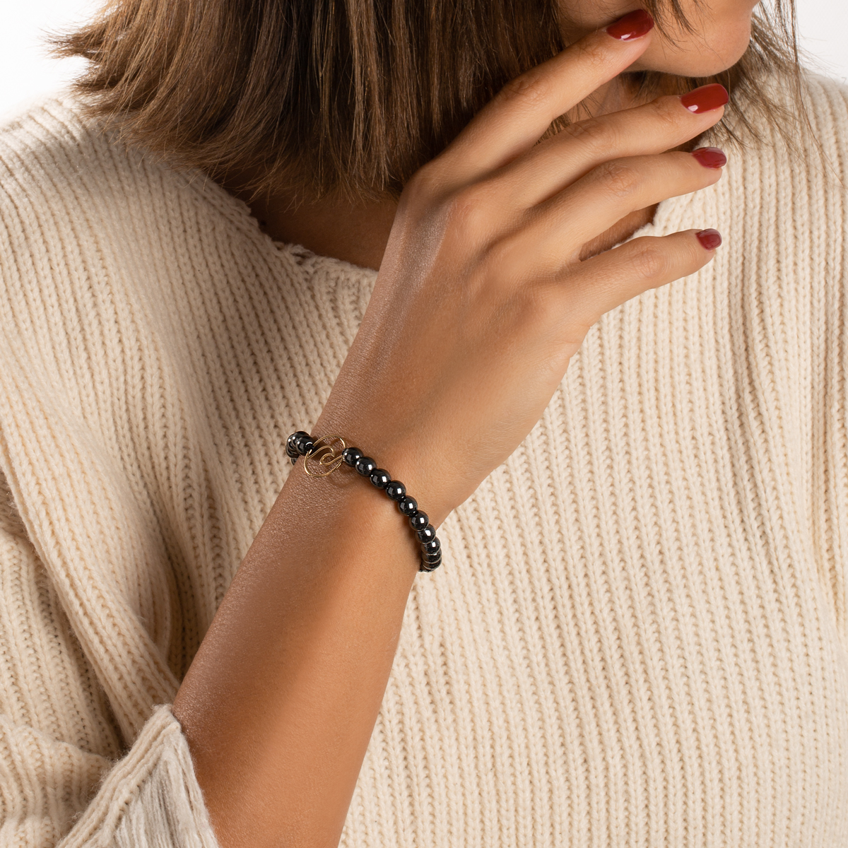 دستبند طلا سنگی موج - تصویر 3