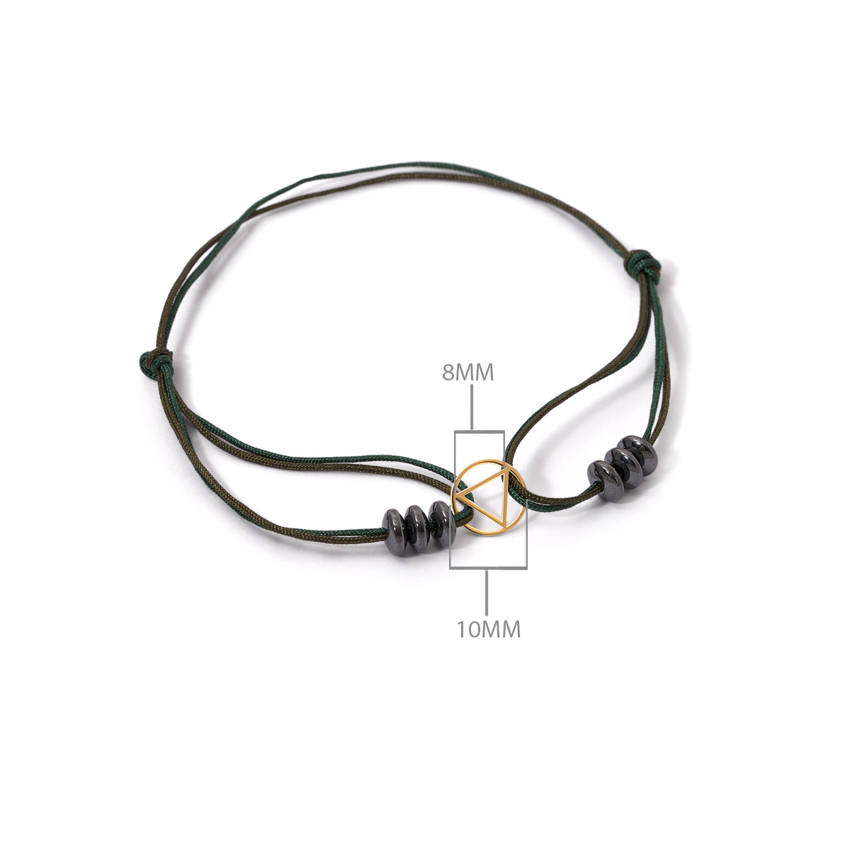 دستبند طلا بافت دایره مثلث - تصویر 3