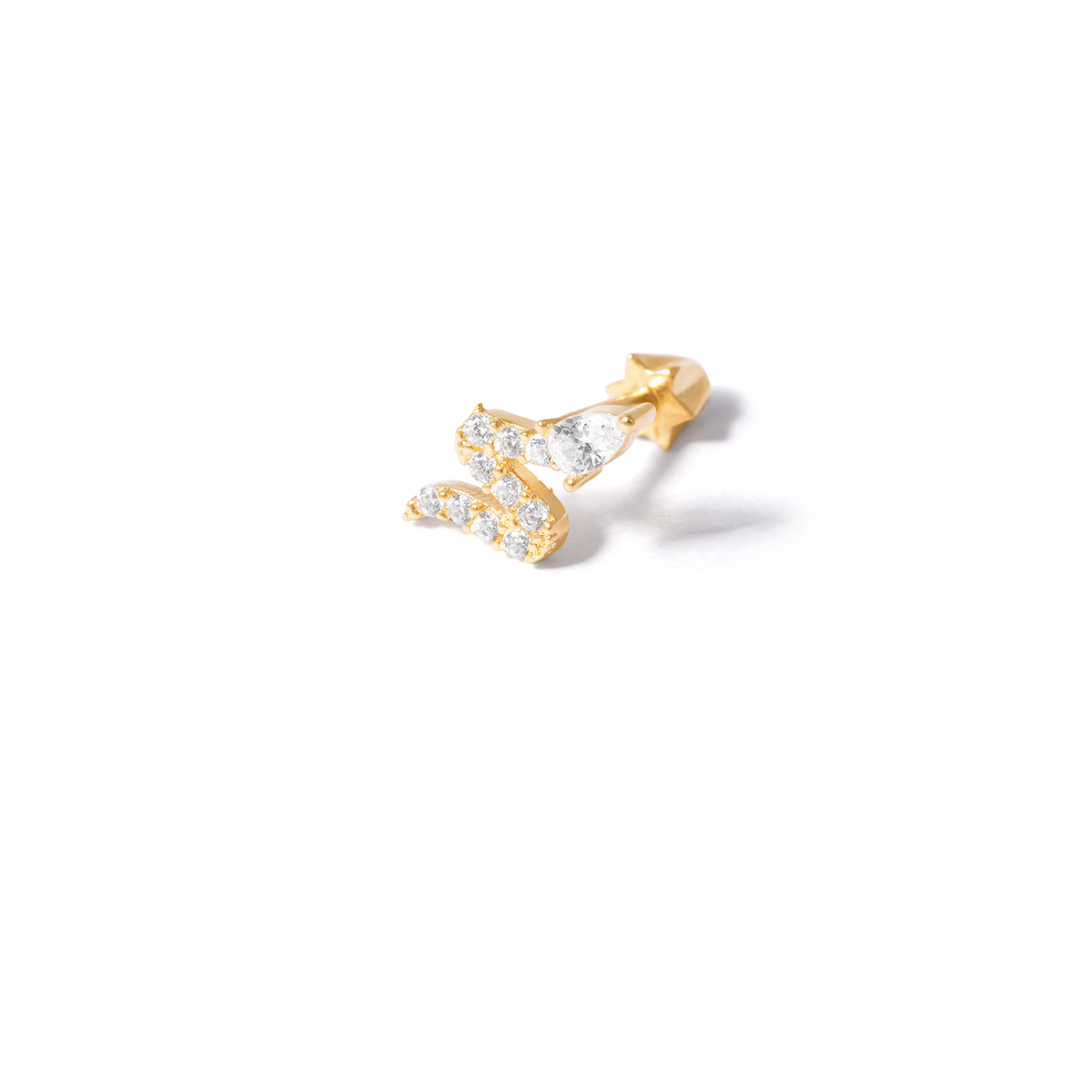 Gold piercing with jeweled snake g