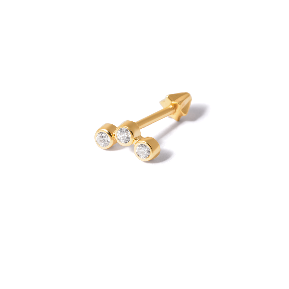 Three Luna gold piercings g