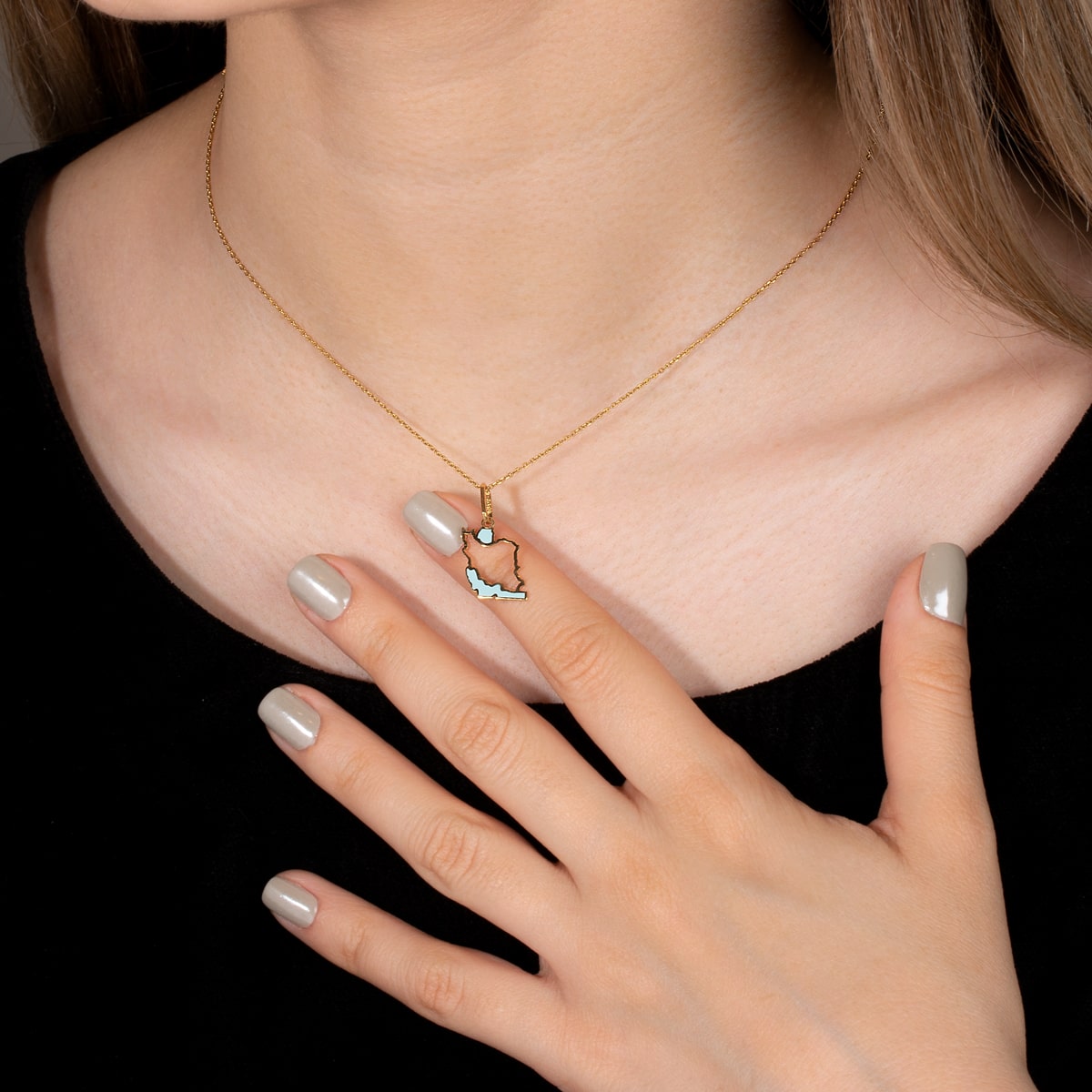 آویز طلا نقشه ایران - تصویر 3