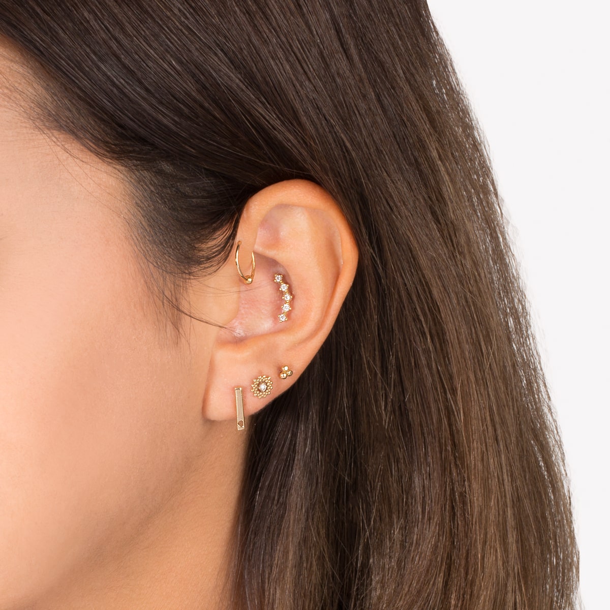 گوشواره طلا قلب و مستطیل - تصویر 3