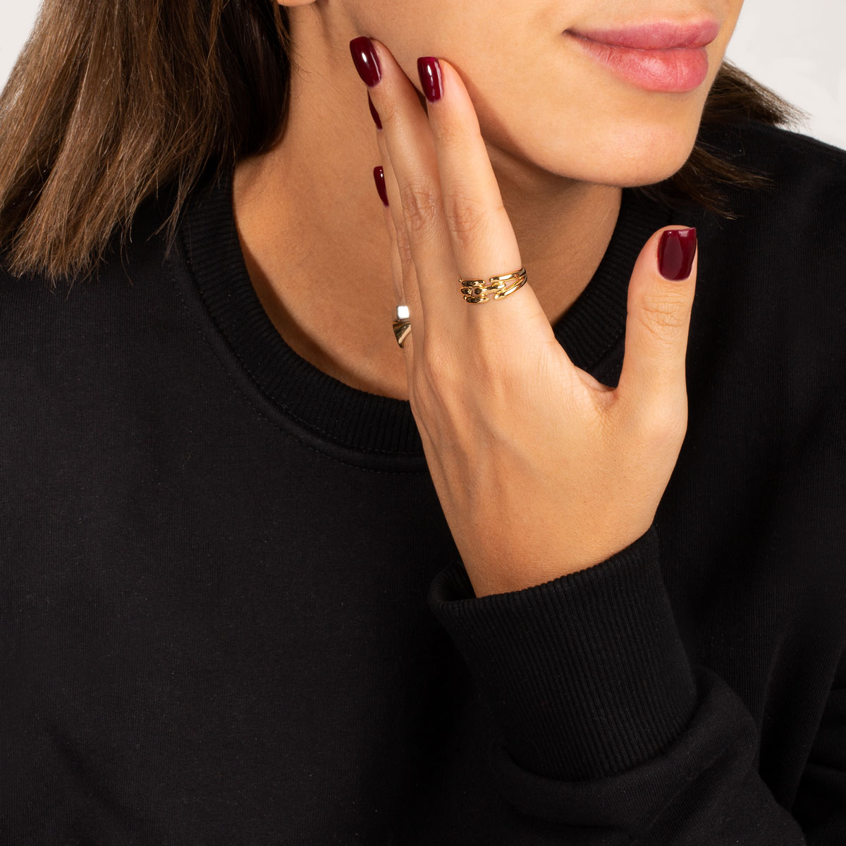 انگشتر طلا زنجیری پهن نیروان - تصویر 3