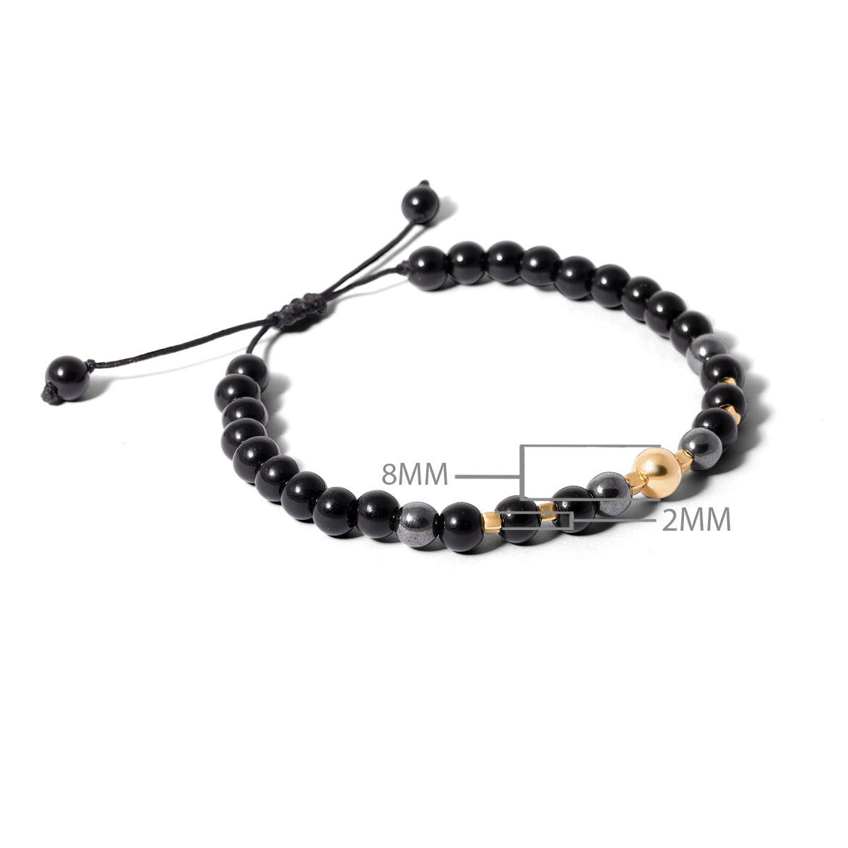 دستبند طلا سنگی گوی و مکعب - تصویر 3