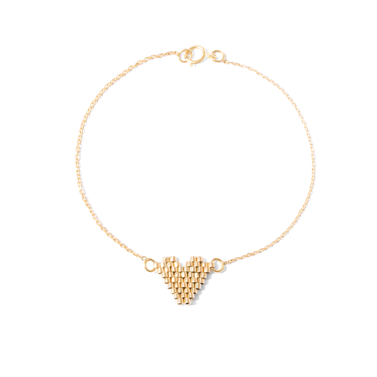 دستبند طلا زنجیری قلب منجوقی - تصویر 4