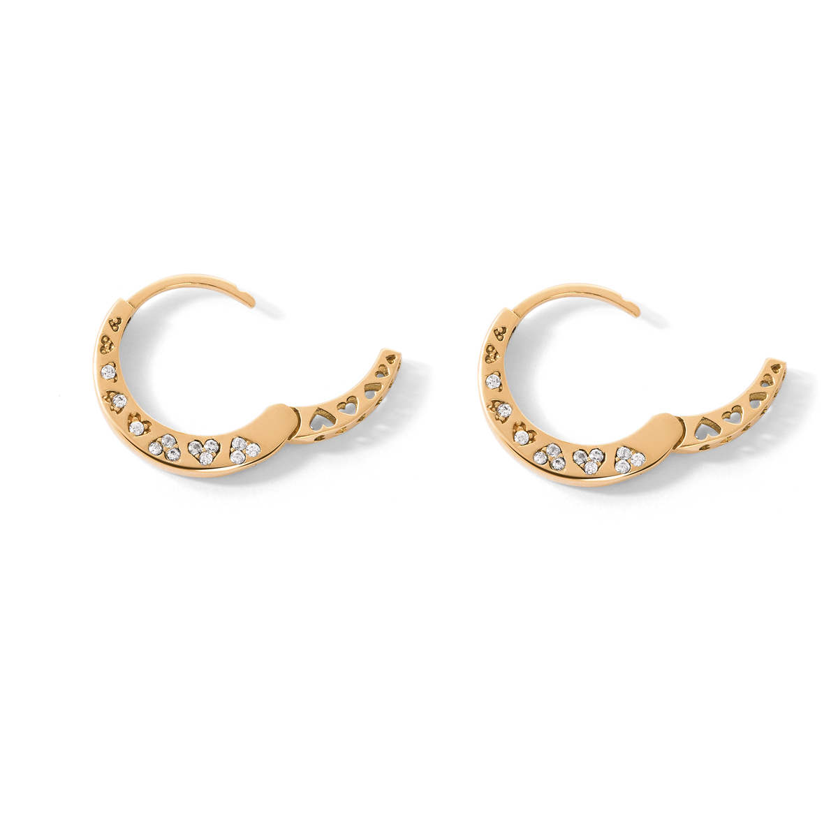 گوشواره طلا حلقه ای قلب - تصویر 4