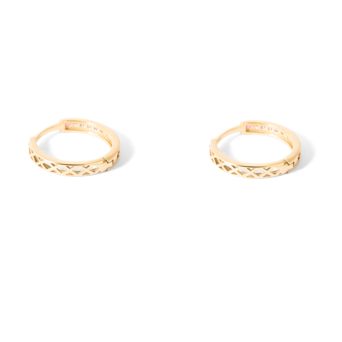 گوشواره طلا حلقه ای رنگین کمان - تصویر 7